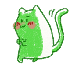 red bull and grean cat and blue bird,2nd sticker #15007278