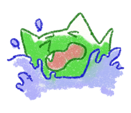 red bull and grean cat and blue bird,2nd sticker #15007283