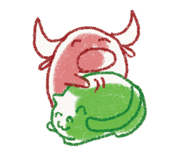 red bull and grean cat and blue bird,2nd sticker #15007285