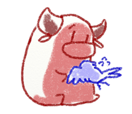 red bull and grean cat and blue bird,2nd sticker #15007303