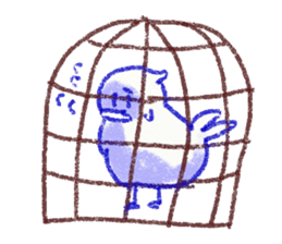 red bull and grean cat and blue bird,2nd sticker #15007309