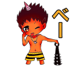 red oni boy sticker #15007590