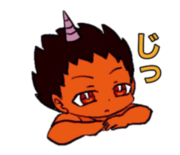 red oni boy sticker #15007591