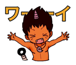 red oni boy sticker #15007593