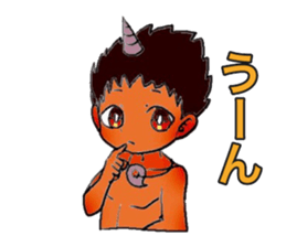 red oni boy sticker #15007601
