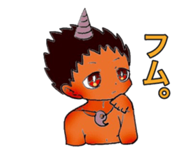 red oni boy sticker #15007604