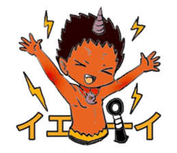 red oni boy sticker #15007606