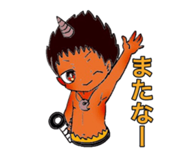 red oni boy sticker #15007607