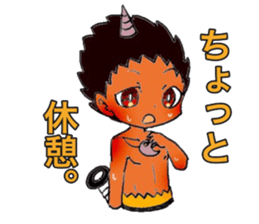 red oni boy sticker #15007620