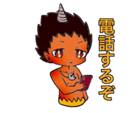 red oni boy sticker #15007623