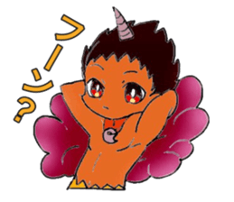 red oni boy sticker #15007629