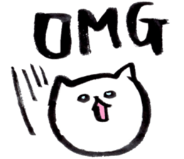 Japanese brush pen cats 2 sticker #15008912