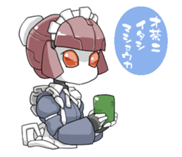 Girl robot sticker #15010376