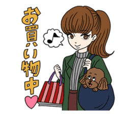Toy poodle&Japanese Girls sticker #15011119