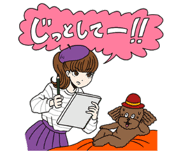 Toy poodle&Japanese Girls sticker #15011120