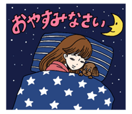 Toy poodle&Japanese Girls sticker #15011122