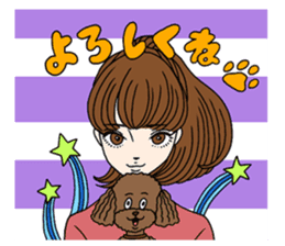 Toy poodle&Japanese Girls sticker #15011124