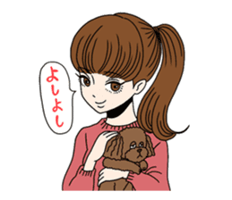 Toy poodle&Japanese Girls sticker #15011125