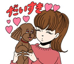 Toy poodle&Japanese Girls sticker #15011126