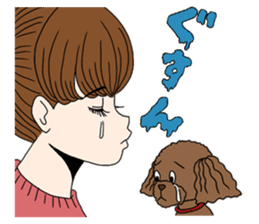 Toy poodle&Japanese Girls sticker #15011127