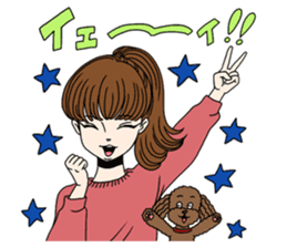 Toy poodle&Japanese Girls sticker #15011128