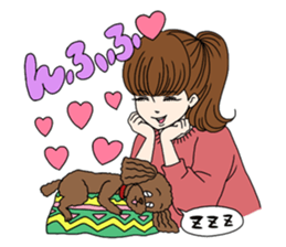 Toy poodle&Japanese Girls sticker #15011129