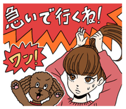 Toy poodle&Japanese Girls sticker #15011130