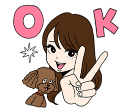 Toy poodle&Japanese Girls sticker #15011136