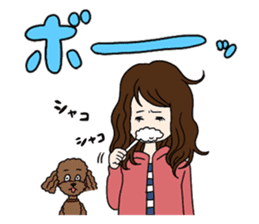 Toy poodle&Japanese Girls sticker #15011138