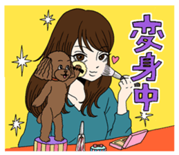 Toy poodle&Japanese Girls sticker #15011139