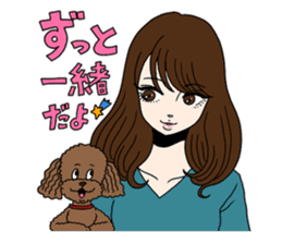 Toy poodle&Japanese Girls sticker #15011142