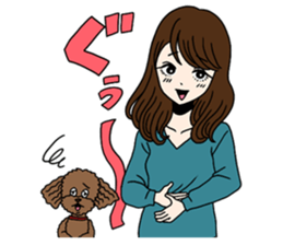 Toy poodle&Japanese Girls sticker #15011143