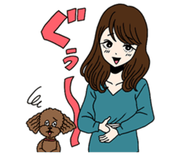 Toy poodle&Japanese Girls sticker #15011143