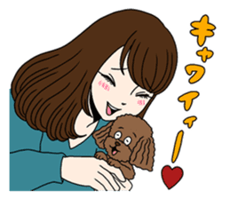 Toy poodle&Japanese Girls sticker #15011145