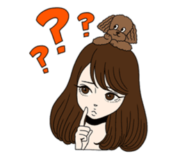 Toy poodle&Japanese Girls sticker #15011146