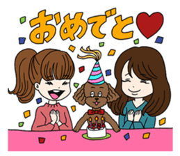 Toy poodle&Japanese Girls sticker #15011148