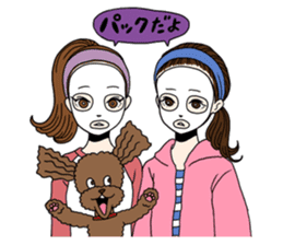 Toy poodle&Japanese Girls sticker #15011155