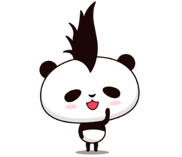 Cool, cute Mohawk panda sticker #15020596
