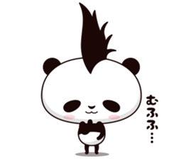 Cool, cute Mohawk panda sticker #15020597