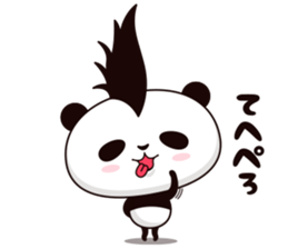 Cool, cute Mohawk panda sticker #15020600