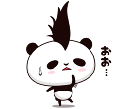 Cool, cute Mohawk panda sticker #15020603