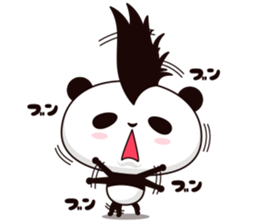 Cool, cute Mohawk panda sticker #15020604