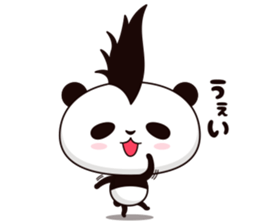 Cool, cute Mohawk panda sticker #15020607