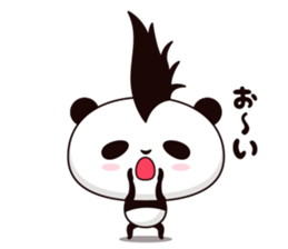 Cool, cute Mohawk panda sticker #15020608