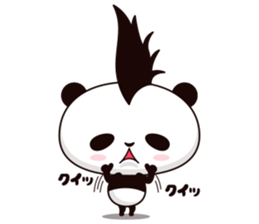 Cool, cute Mohawk panda sticker #15020611