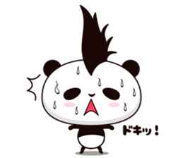 Cool, cute Mohawk panda sticker #15020612