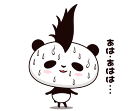 Cool, cute Mohawk panda sticker #15020613