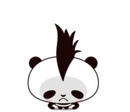 Cool, cute Mohawk panda sticker #15020615
