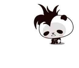 Cool, cute Mohawk panda sticker #15020616