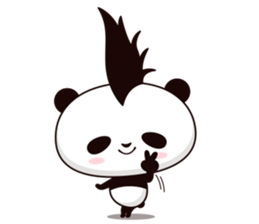 Cool, cute Mohawk panda sticker #15020618